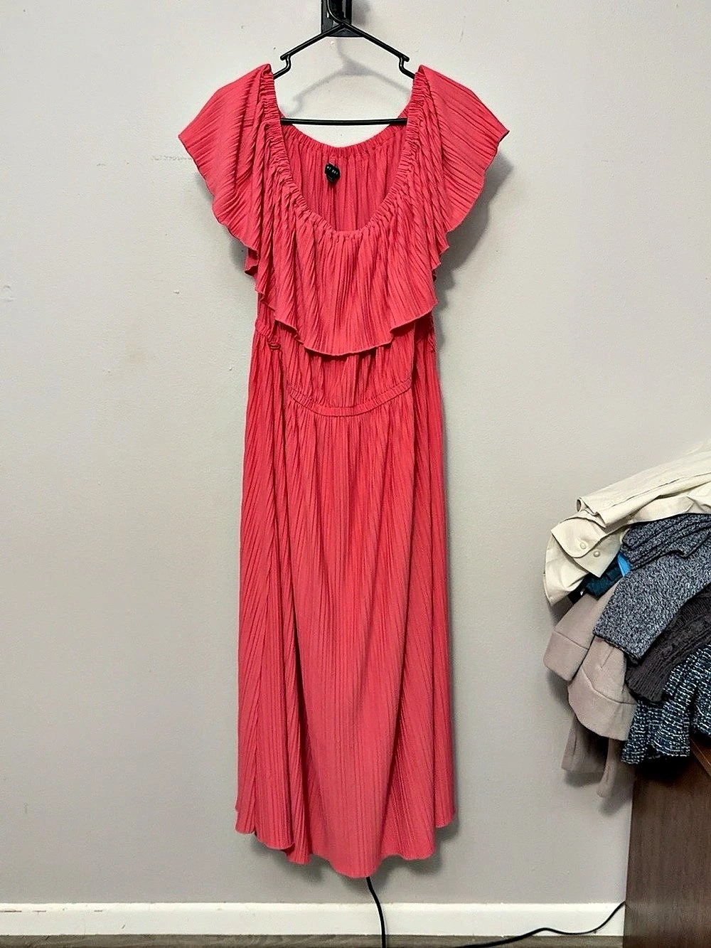 Lane Bryant Pink Ruffle Maxi Dress Size 18/20